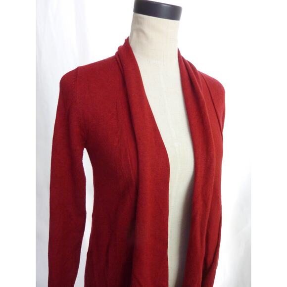 Zara Knit Red Open Front Sweater Cardigan S - Picture 5 of 6